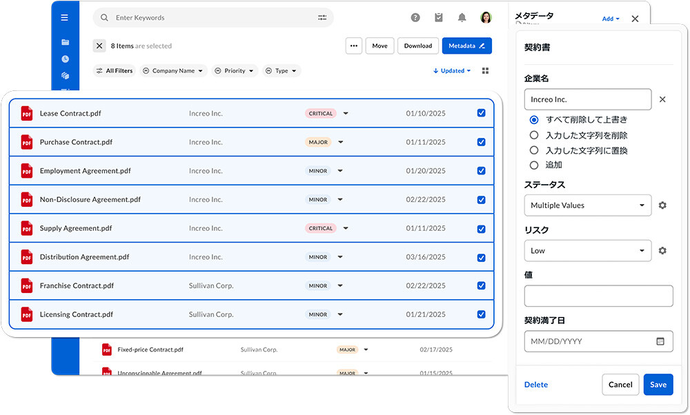 メタデータビューによる効率的な情報管理